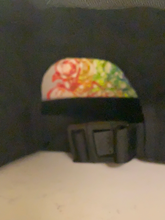 Load image into Gallery viewer, CalM Black 6-Panel Strapback Hat (Neon Burds)
